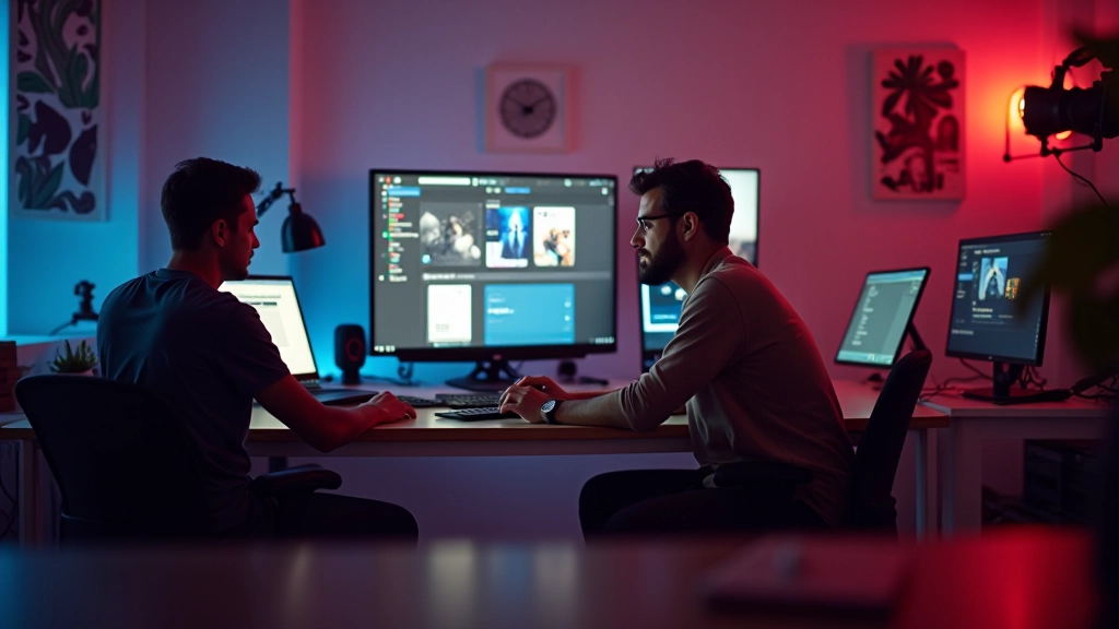 Espaço de trabalho criativo moderno com equipamentos de design de movimento