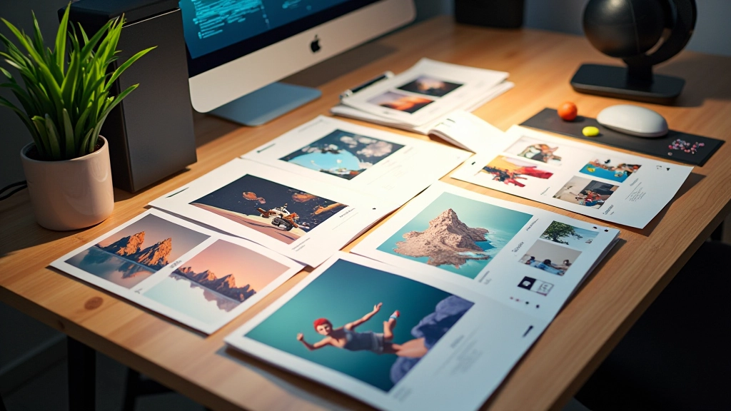 Diferentes tipos de projetos de motion design exibidos em um painel de portfólio
